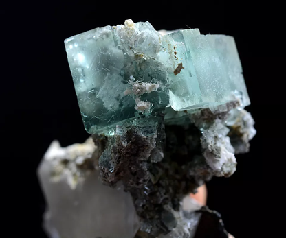 80g Natural Green Phantom Fluorite &Calcite Mineral Specimen/xianghualing China