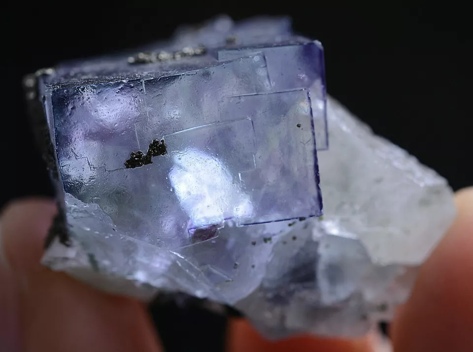 20g Natura Clear Purple FLUORITE & Pyrite Mineral Specimen/Yaogangxian China