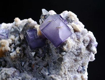 283gNatural Window Purple Fluorite & Arsenopyrite Mineral Specimen/Yaogangxian