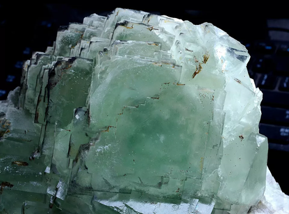 18.3LB Natural Phantom Window Green Cubic Fluorite Mineral Specimen/ China