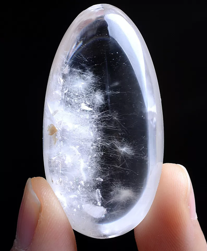 26g Natural Clear Rabbit Hair "Stone Inside Stone"Quartz Crystal Pendant