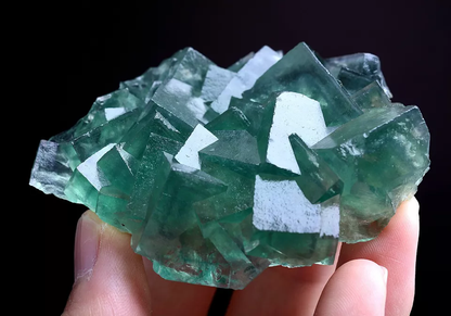 86g Natural Clear Phantom Window Green Fluorite CLUSTER Mineral Specimen/ China