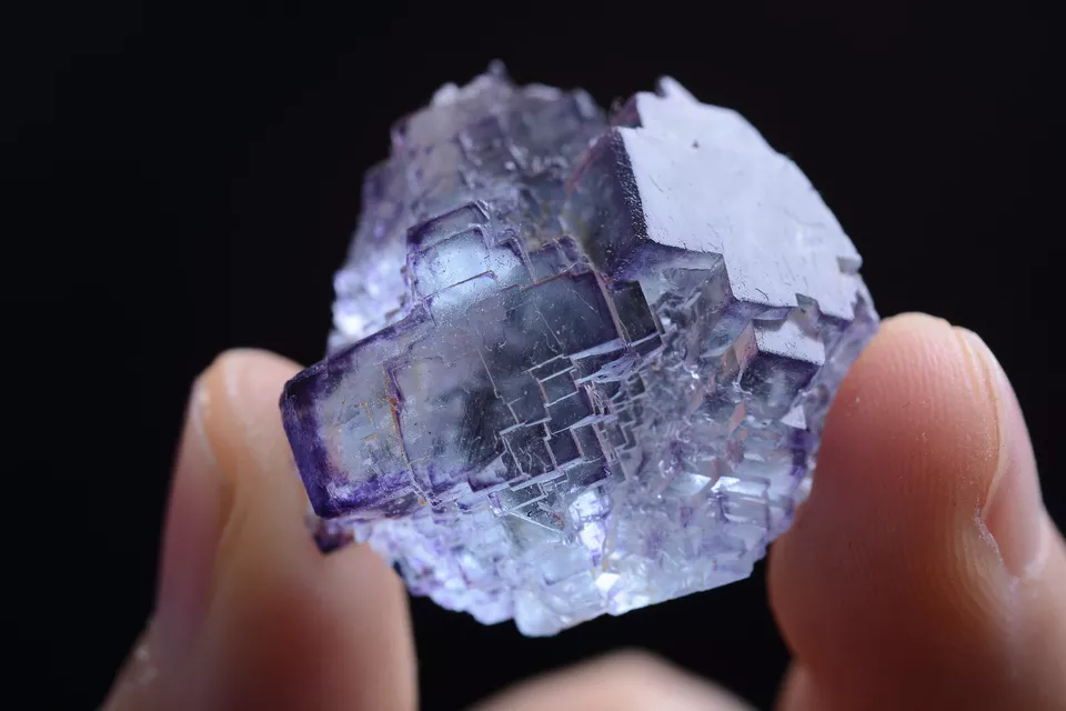 14g Natural ladder pattern Purple Fluorite Mineral Specimen /Yaogangxian China