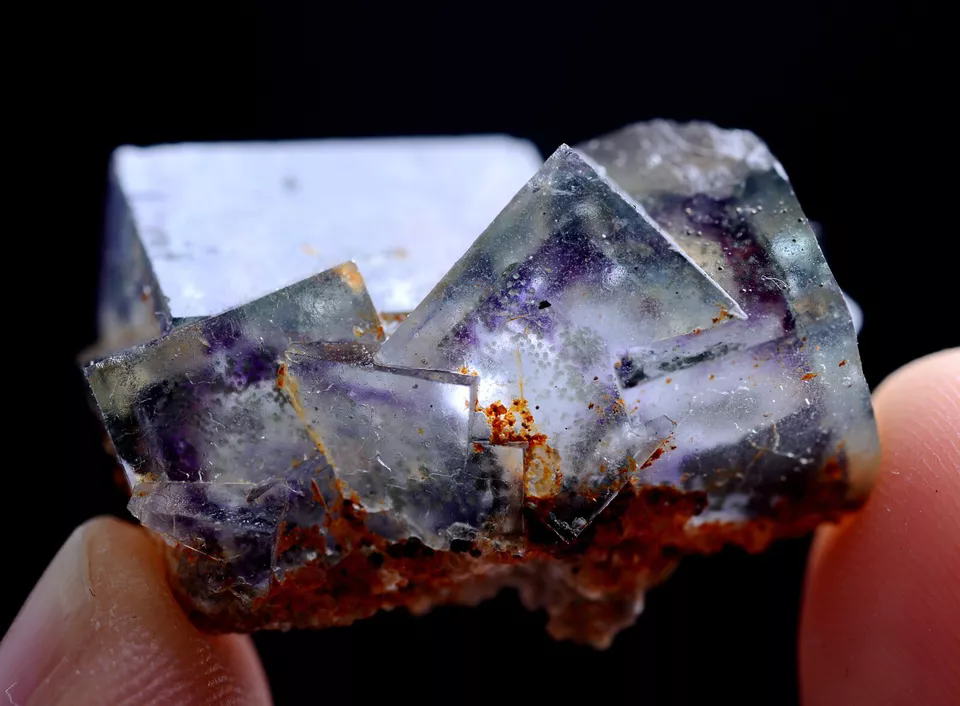 12g Natural phantom window Purple Fluorite Mineral Specimen/ Yaogangxian  China