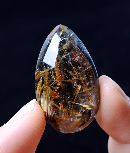 73.20ct Natural Gold Rutilated Quartz Crystal Woman Cure Powerful Pendant