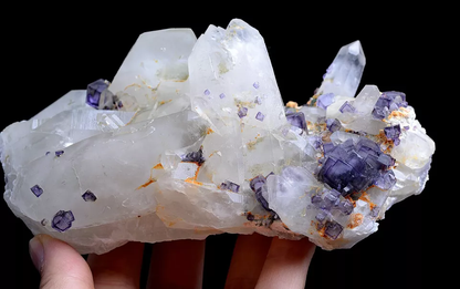 583g Natural Window Purple Fluorite & Crystal Mineral Specimen/Yaogang xian