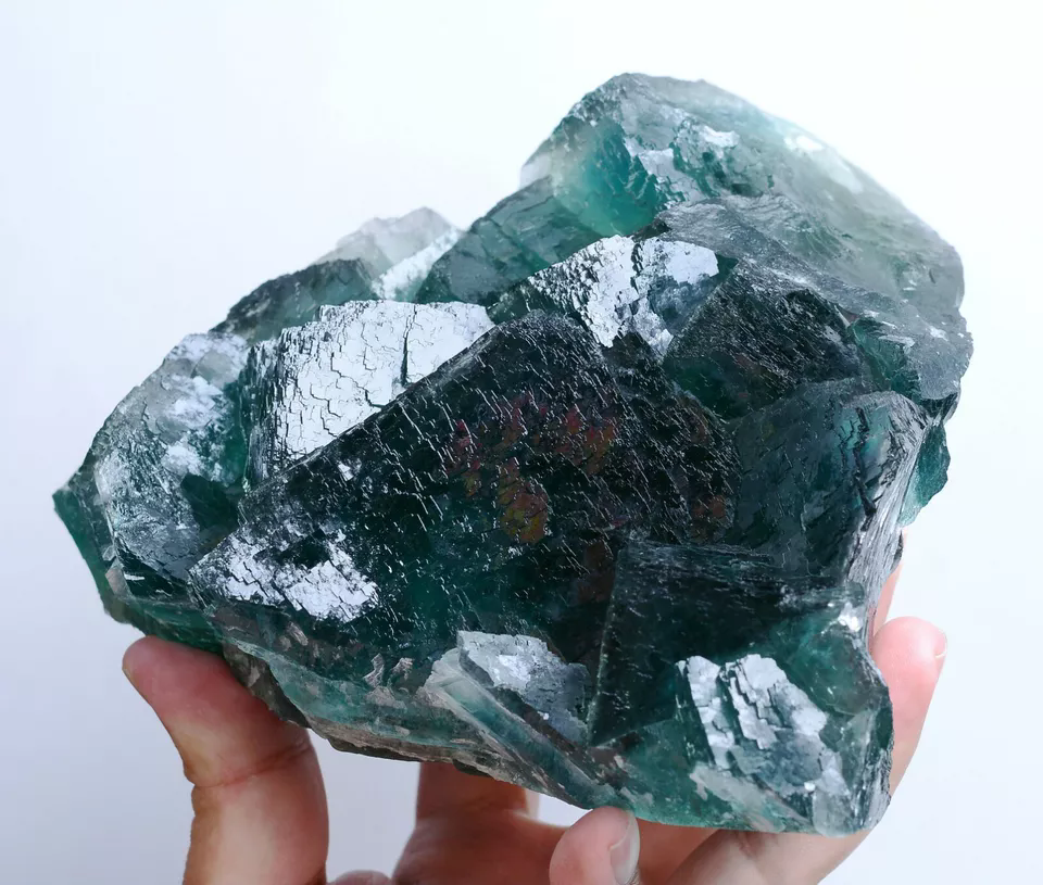 2627g Natural Phantom Window Green Cubic Fluorite CLUSTER Mineral  Specimen