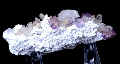 724g NEWLY DISCOVERED RARE PURPLE FLUORITE &CRYSTAL SYMBIOTIC MINERAL SAMPLES