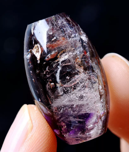 10.28g Natural Rare Amethyst Crystal ”Water Bile“Cylindrical Madam Pendant