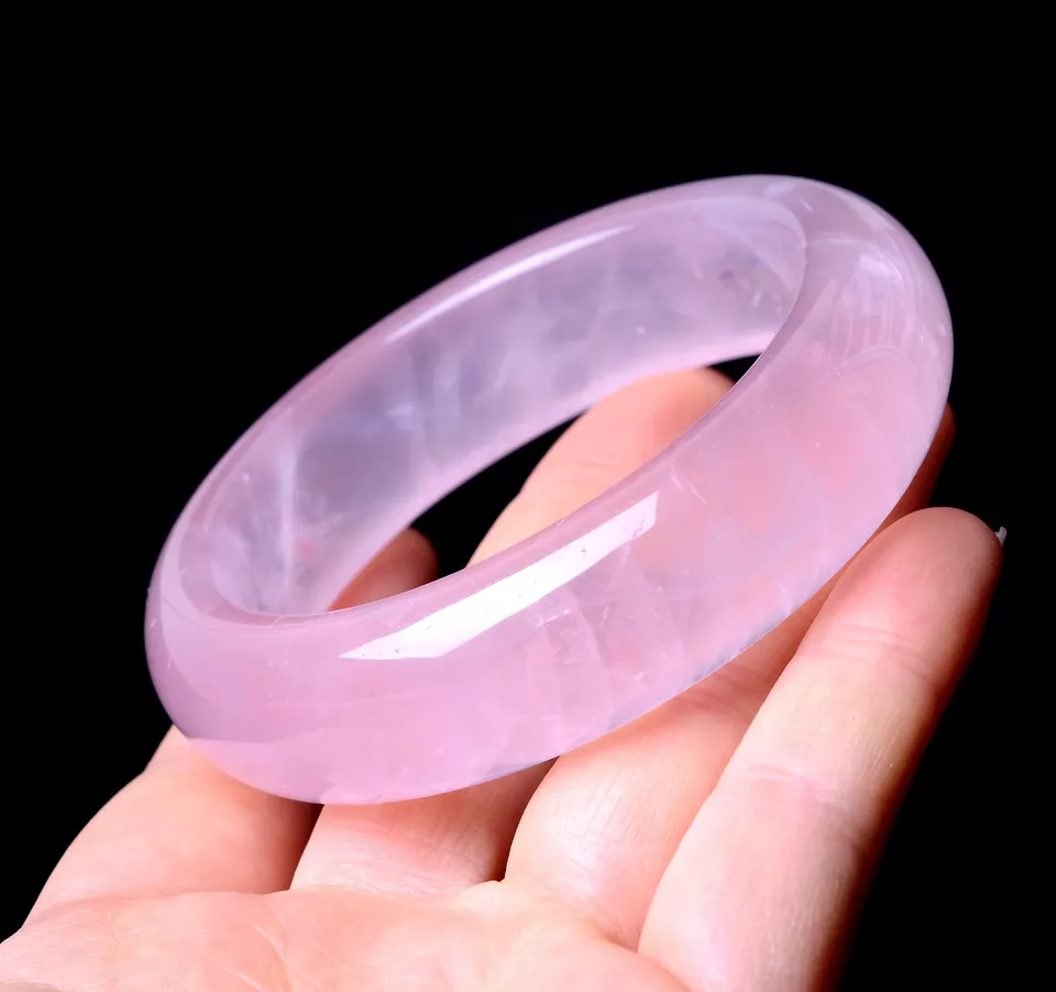 Beauty Natural Cure Rose Quartz Mozambique Crystal Bangle Inner Diameter 59mm