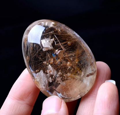 288.90ct Natural Gold Rutilated Quartz Crystal "Stone Inside Stone" Pendant