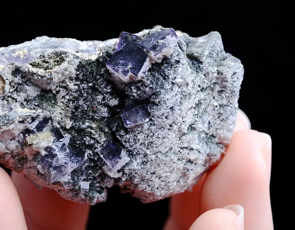 76gNatural Phantom Window Purple Fluorite Crystal Mineral Specimen/Yaogangxian