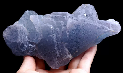 645g Natural Transparent Blue Fluorite CRYSTAL CLUSTER Mineral Specimen