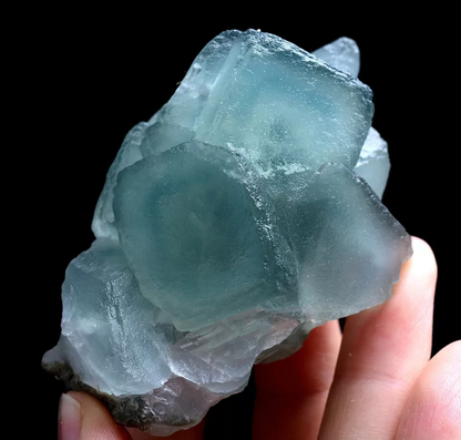 Natural Phantom Window Green Cubic Fluorite CLUSTER Mineral Specimen  202g