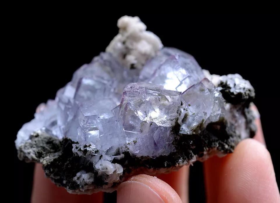 48g Natural Transparent Purple Fluorite Calcite Mineral Specimen/ Yaogang  xian