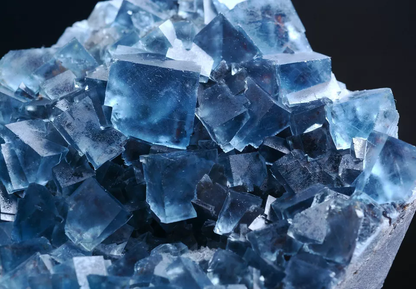 500g Natural Transparent Blue Cube Fluorite CRYSTAL CLUSTER Mineral  Specimen