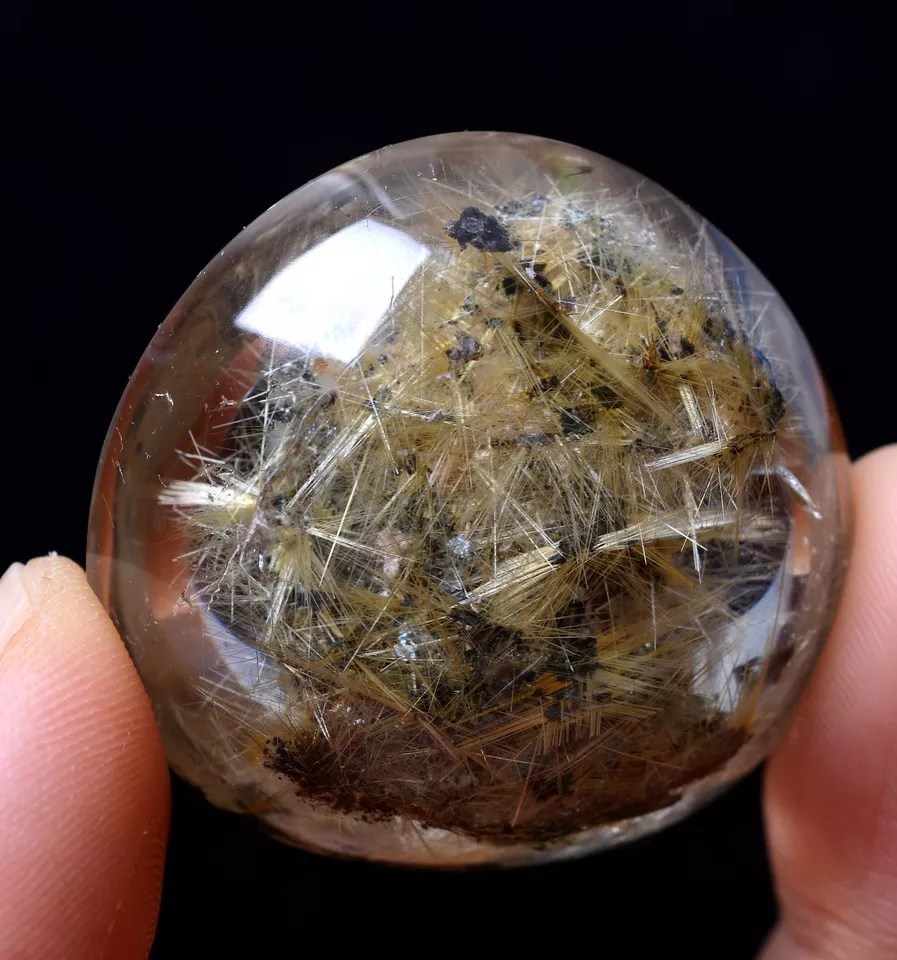 37.08g Natural Gold Rutilated Quartz Crystal Men & Women Cure Powerful  Pendant