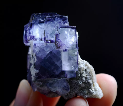 29g Natural Phantom Purple Fluorite & Pyrite Mineral Specimen/Yaogangxian China