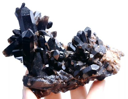 255g Natural Rare Smoky & Black QUARTZ Crystal Cluster Mineral  Specimen