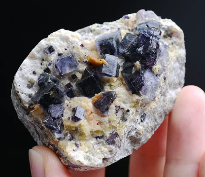 97g Natural Phantom Purple Fluorite & Calcite Mineral Specimen/Inner  Mongolia