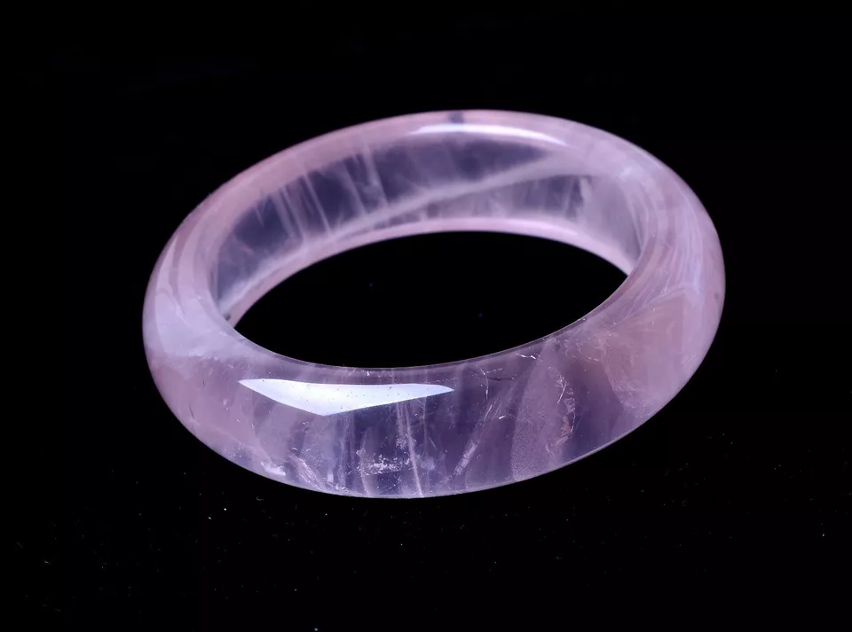 58.5mmNATURAL CURE ROSE QUARTZ MOZAMBIQUE CRYSTAL WOMAN BRACELET INNER DIAMETER