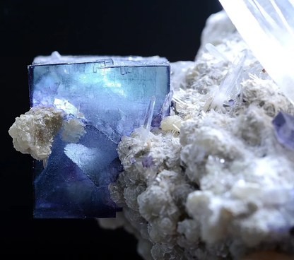 202g Natural Blue and White Porcelain Fluorite Mineral Specimen/YaoGang  Xian