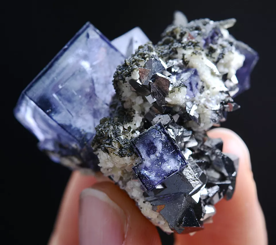 46g Natural Purple Fluorite & Arsenopyrite  Mineral Specimen/Yaogangxian  China