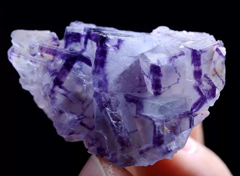 18g Natural Phantom Window Purple FLUORITE Mineral Specimen/Yaogangxian China