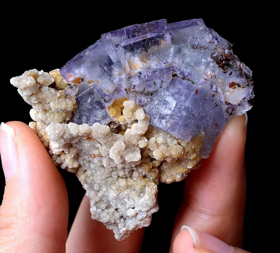 67.1g RARE PURPLE FLUORITE & POLYMINERAL SYMBIOSIS MINERAL SAMPLES YaoGang Xian