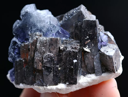 88gNatura Rare Purple Fluorite Arsenopyrite Mineral Specimen/Yaogangxian China