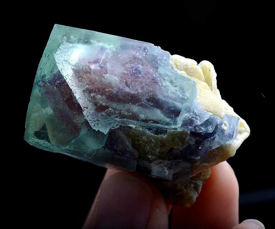 42g Natural Green Purple Strip FLUORITE Mineral Specimen/Inner Mongolia China