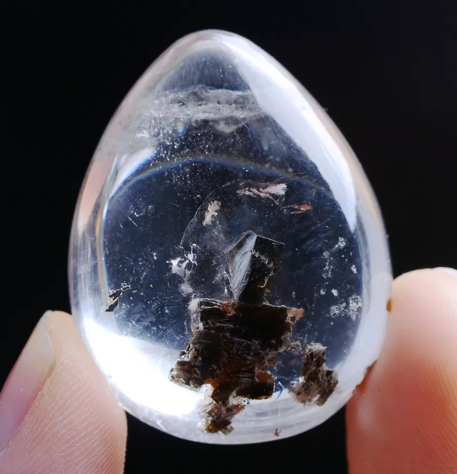 17.6 g  Natural Clear Rutilated "Stone Inside Stone"Quartz Crystal  Pendant