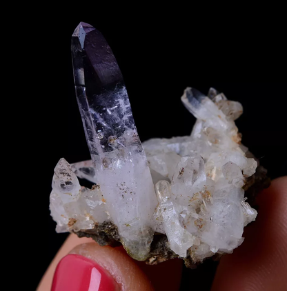 5.45g NATURAL Amethyst Quartz Skeletal Crystal Point Mineral Specimen/Mexico