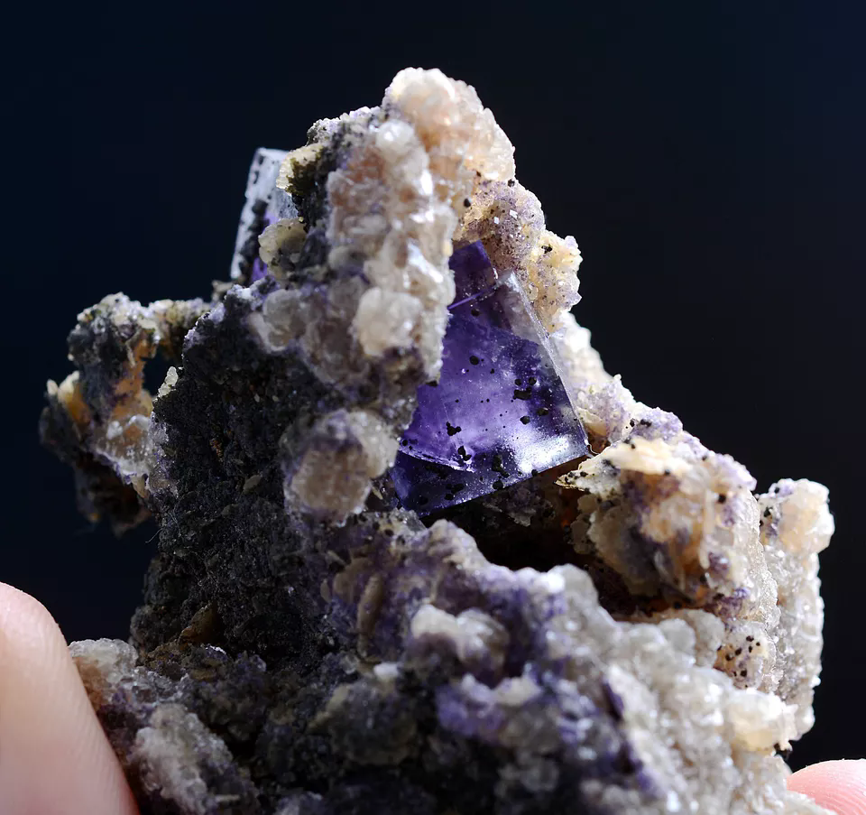 77g Natural Phantom Window Purple Fluorite Mineral  Specimen/ Yaogangxian