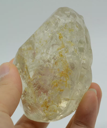 Natural Transparent QUARTZ Crystal Cluster Carving Mineral Specimen  228.60g