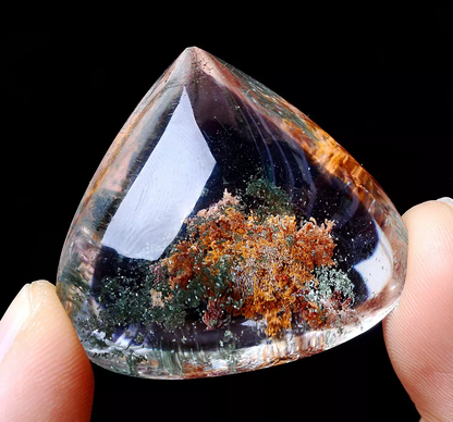 101.45ct Natural Green Red Ghost Phantom Quartz Crystal Pendant Healing Jewelry