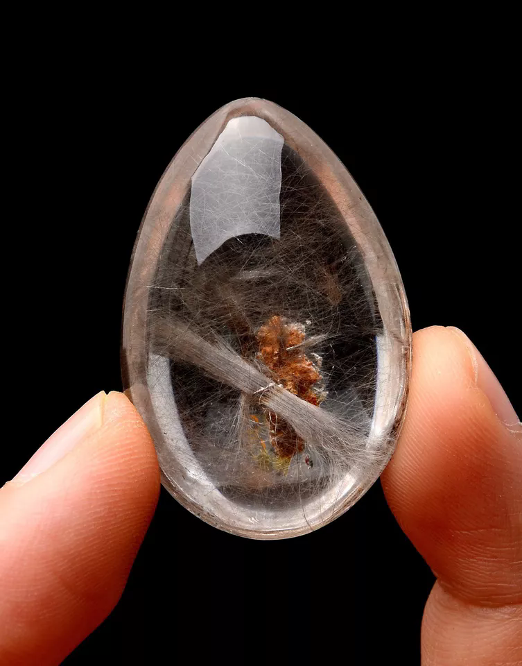 15.8g  Natural Beautiful Silver Rutilated Quartz Titanium Crystal WomanPendant