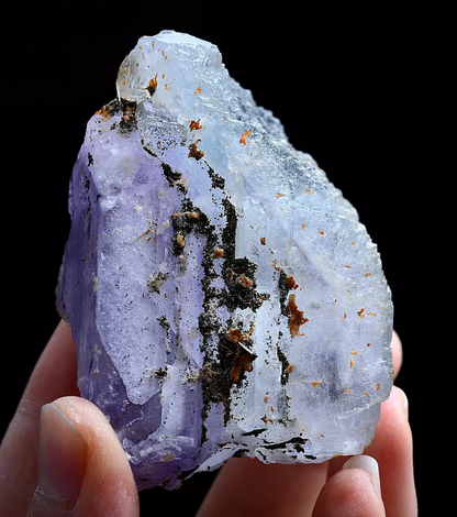 201g Natural Purple FLUORITE & Pyrite Wolframite Mineral Specimen/ Yaogang  xian