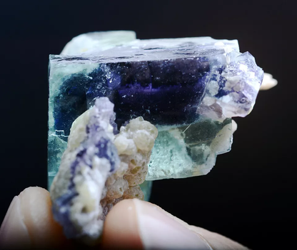 19g Natural Green Purple FLUORITE Dolomite Mineral Specimen/Inner MongoliaChina