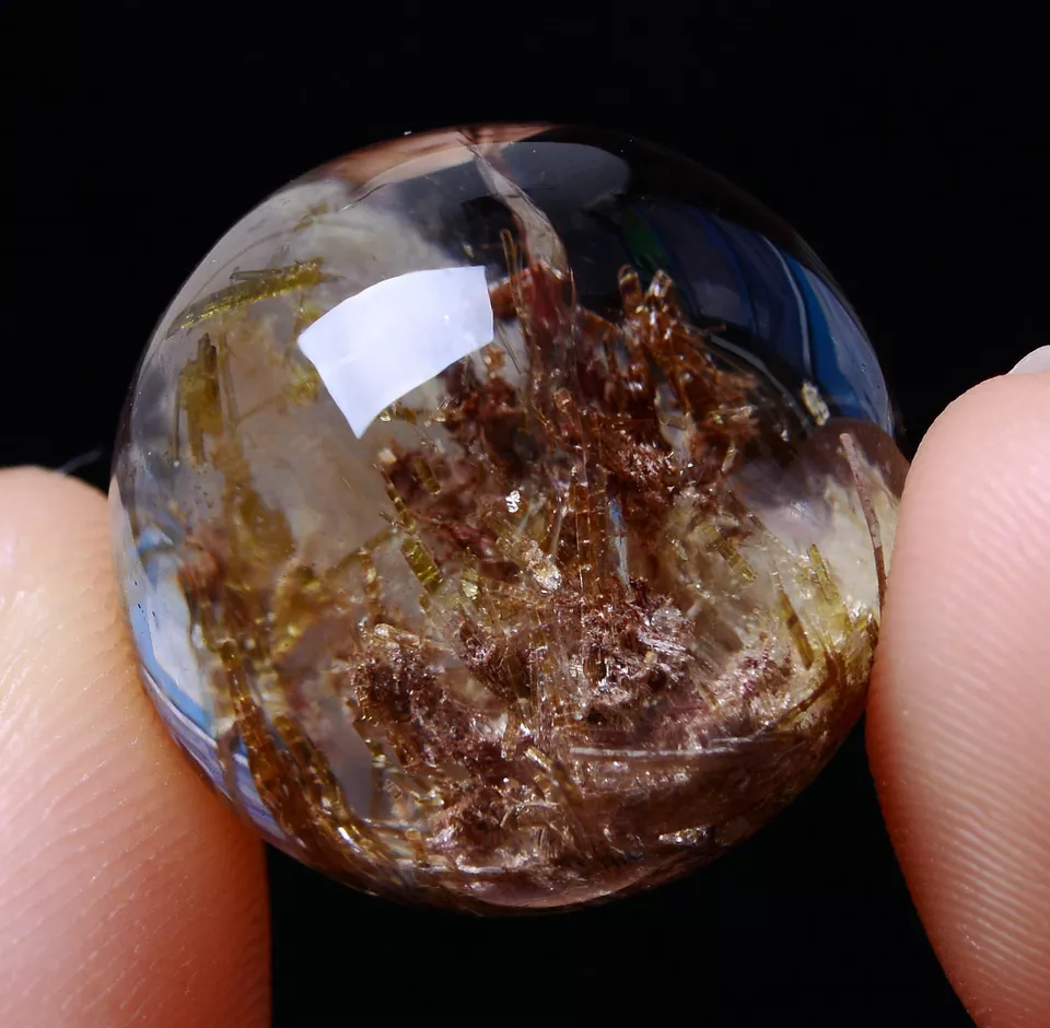 8.76g Natural Rare Variety Healing Green Tourmaline Crystal Sphere Ball Pendant