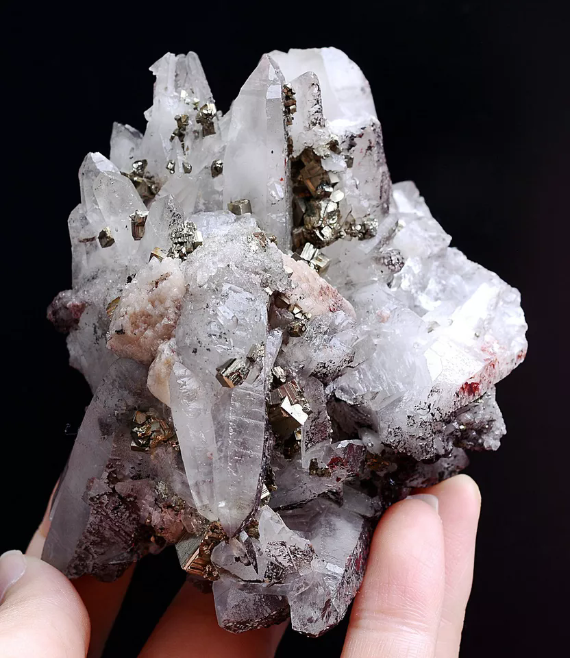 367g Natural Crystal Cluster & Chalcopyrite Calcite Symbiotic Mineral Specimen