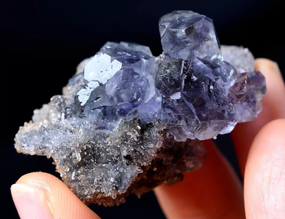 Newly DISCOVERED RARE PURPLE FLUORITE & CRYSTAL SYMBIOTIC MINERAL SPECIMEN  33g