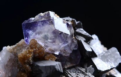 72.3g Natura Purple FLUORITE & Arsenopyrite Mineral Specimen /Yaogangxian China