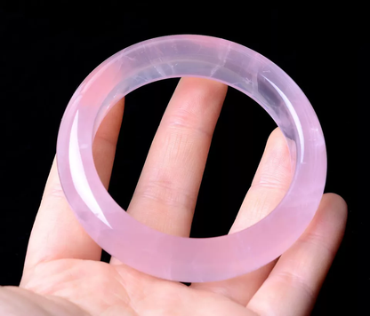 Natural Cure Rose Quartz Mozambique Crystal Woman Bangle Inner Diameter  59mm