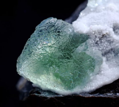 135g Natural Octahedral Independent Granular Green Fluorite Mineral  Specimen