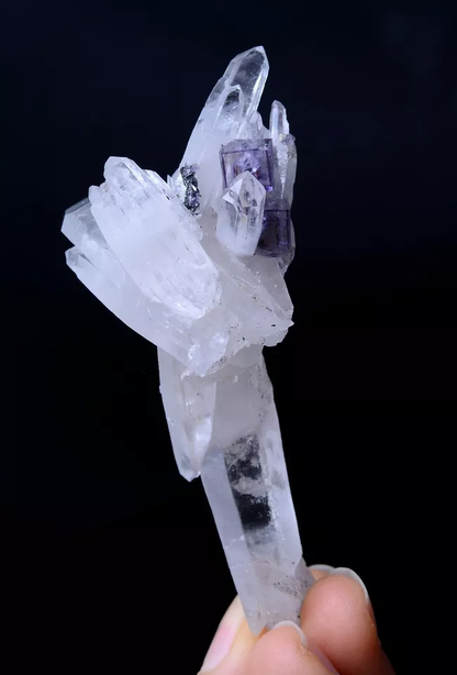 46.93g NEWLY DISCOVERED PURPLE FLUORITE & CRYSTAL SYMBIOTIC MINERAL SAMPLES