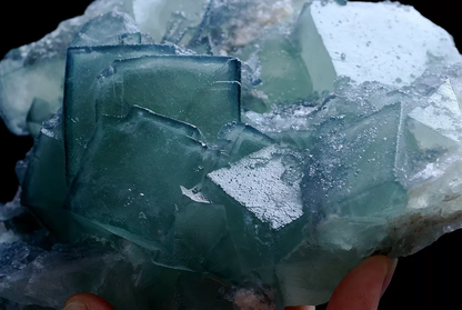 1492g  Natural Phantom Window Green Cubic Fluorite CLUSTER Mineral  Specimen