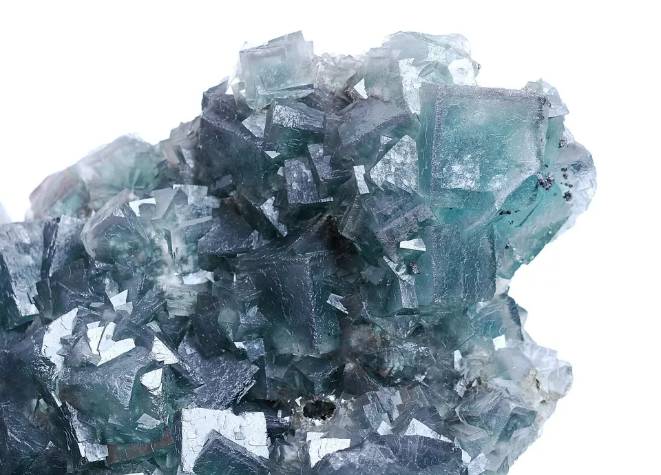 1482g Natural Phantom Window Green Cubic Fluorite CLUSTER Mineral Specimen