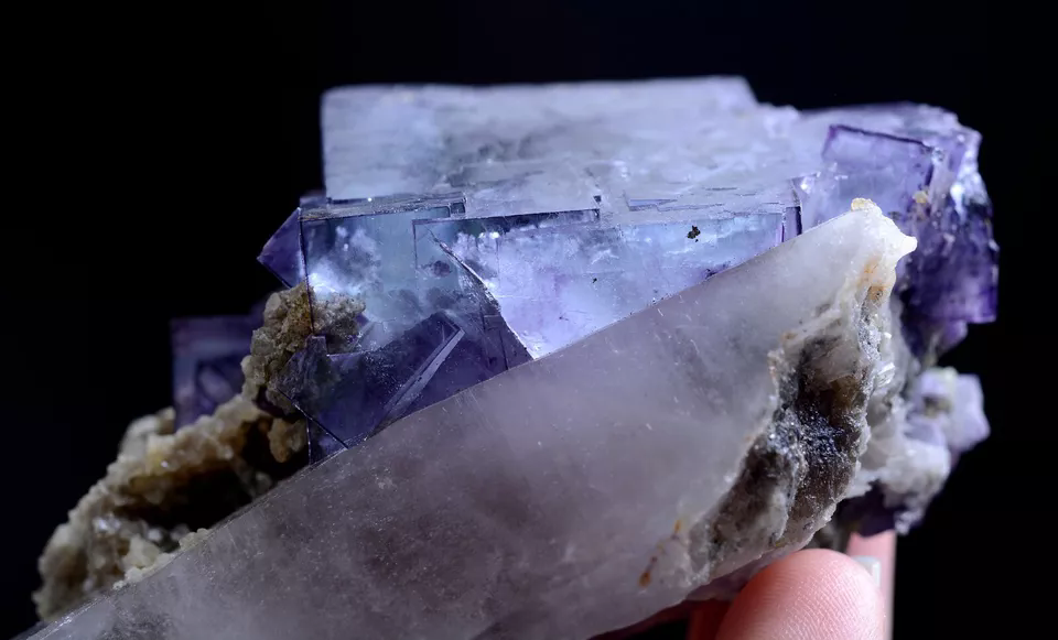 159g Natural Window Purple Fluorite Crystal Mineral Specimen /Yaogangxian China