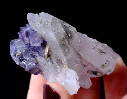 53.25g NEWLY DISCOVERED PURPLE FLUORITE & CRYSTAL SYMBIOTIC MINERAL SAMPLES